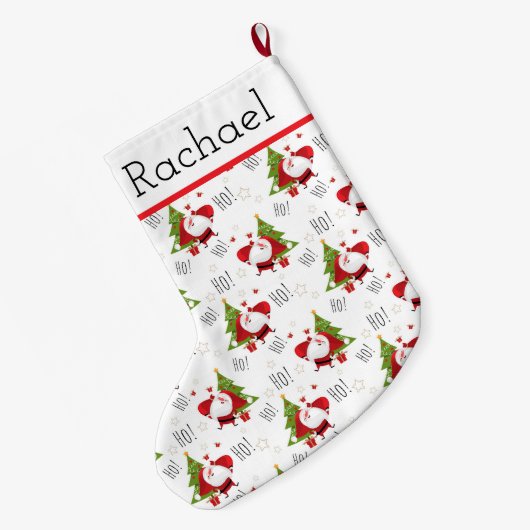 Ho Ho Ho Santa Large Kerstmis Stocking Grote Kerstsok (Achterkant (Hangend))
