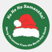 Ho ho ho Santa Merry Christmas Ronde Sticker (Voorkant)