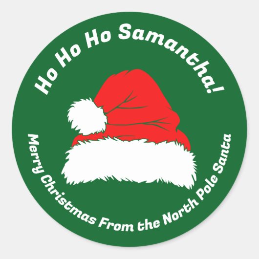 Ho ho ho Santa Merry Christmas Ronde Sticker (Voorkant)