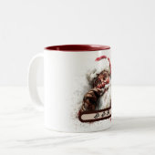 Ho Ho Ho Santa Mug – Christmas Gift Tweekleurige Koffiemok (Voorkant links)