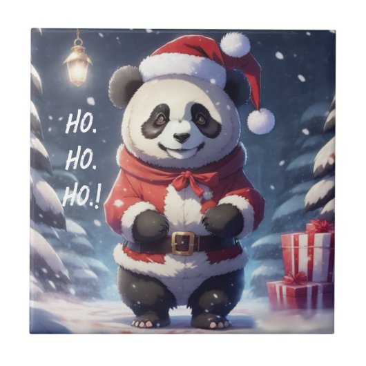HO.HO.HO SANTA PANDA TEGELTJE (Voorkant)