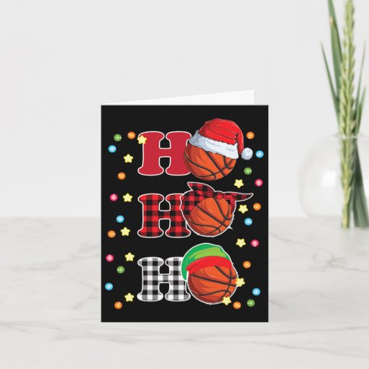 Ho Ho Ho Santa Red Plaid Christmas Lights Pajama S Kaart (Voorkant)