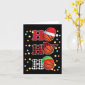 Ho Ho Ho Santa Red Plaid Christmas Lights Pajama S Kaart (Gele Bloem)