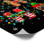 Ho Ho Ho Santa Reindeer Hat Elf Matching Pug Xmas  Poster (Hoek)