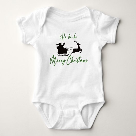 Ho, Ho, Ho Santa Sleigh en Rendier Christmas Romper (Voorkant)