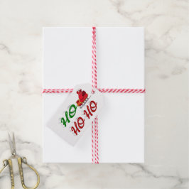 Ho Ho Ho Santa Sleigh Kerstrode kerstscript Cadeaulabel