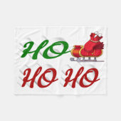 Ho Ho Ho Santa Sleigh Kerstrode kerstscript Fleece Deken (Voorkant (Horizontaal))