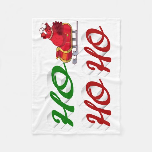 Ho Ho Ho Santa Sleigh Kerstrode kerstscript Fleece Deken (Voorkant)