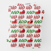 Ho Ho Ho Santa Sleigh Kerstrode kerstscript Inpakpapier Vel (In situ)