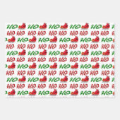 Ho Ho Ho Santa Sleigh Kerstrode kerstscript Inpakpapier Vel (Voorkant)