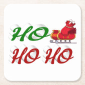 Ho Ho Ho Santa Sleigh Kerstrode kerstscript Kartonnen Onderzetters (Voorkant)