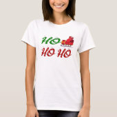 Ho Ho Ho Santa Sleigh Kerstrode kerstscript T-shirt (Voorkant)