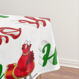 Ho Ho Ho Santa Sleigh Kerstrode kerstscript Tafelkleed