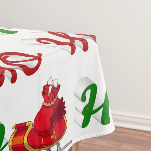 Ho Ho Ho Santa Sleigh Kerstrode kerstscript Tafelkleed (Voorbeeld)