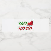 Ho Ho Ho Santa Sleigh Kerstrode kerstscript Waterfles Etiket (Enkel label)