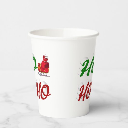 Ho Ho Ho Santa Sleigh Kerstscript Papieren Bekers (Links)