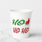 Ho Ho Ho Santa Sleigh Kerstscript Papieren Bekers (Voorkant)