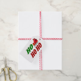 Ho Ho Ho Santa Sleigh Kersttypografie Cadeaulabel
