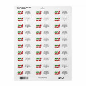 Ho Ho Ho Santa Sleigh Kersttypografie Etiket (Full Sheet)