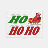 Ho Ho Ho Santa Sleigh Kersttypografie Fleece Deken (Voorkant (Horizontaal))