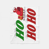 Ho Ho Ho Santa Sleigh Kersttypografie Fleece Deken (Voorkant)