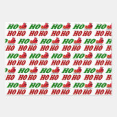 Ho Ho Ho Santa Sleigh Kersttypografie Inpakpapier Vel (Voorkant 2)
