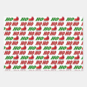Ho Ho Ho Santa Sleigh Kersttypografie Inpakpapier Vel (Voorkant)