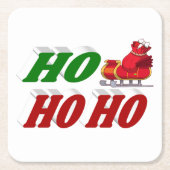 Ho Ho Ho Santa Sleigh Kersttypografie Kartonnen Onderzetters (Voorkant)