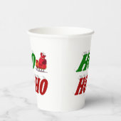 Ho Ho Ho Santa Sleigh Kersttypografie Papieren Bekers (Rechts)