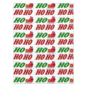Ho Ho Ho Santa Sleigh Kersttypografie Tafelkleed (Voorkant)