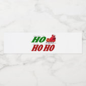 Ho Ho Ho Santa Sleigh Kersttypografie Waterfles Etiket (Enkel label)