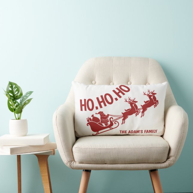 Ho Ho Ho Santa Sleigh Ride Christmas Kussen (Stoel)