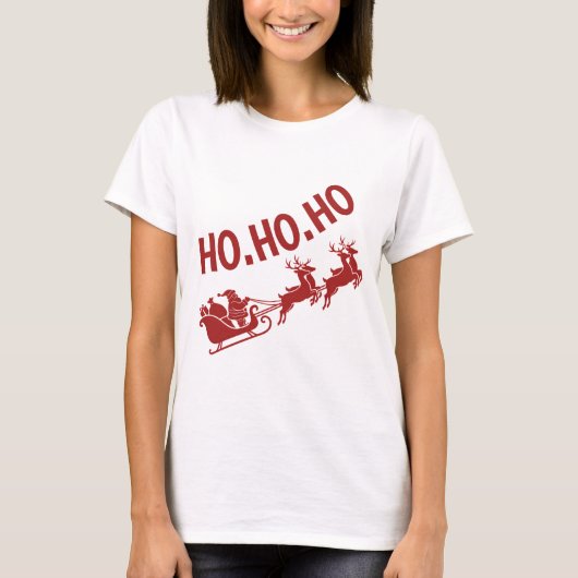 Ho Ho Ho Santa Sleigh Ride Christmas T-shirt (Voorkant)
