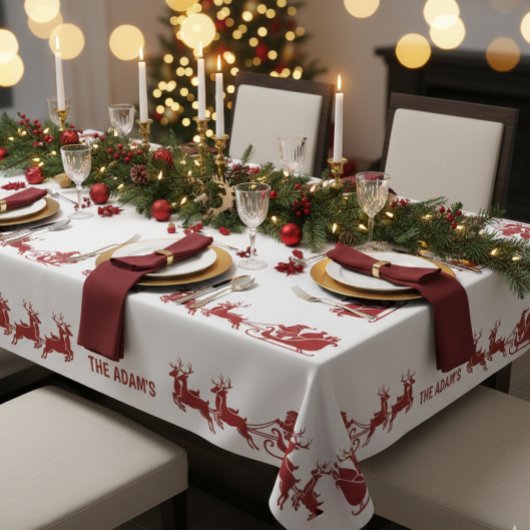 Ho Ho Ho Santa Sleigh Ride Christmas Tablecloth Tafelkleed
