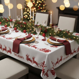 Ho Ho Ho Santa Sleigh Ride Christmas Tablecloth Tafelkleed