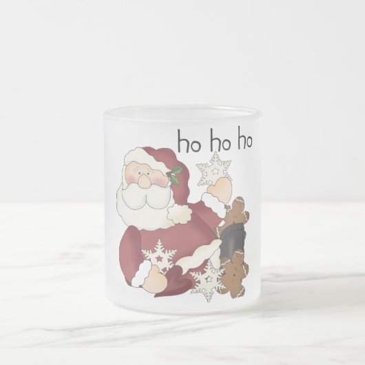 Ho Ho Ho Santa T-shirts en cadeaus Matglas Koffiemok (Center)