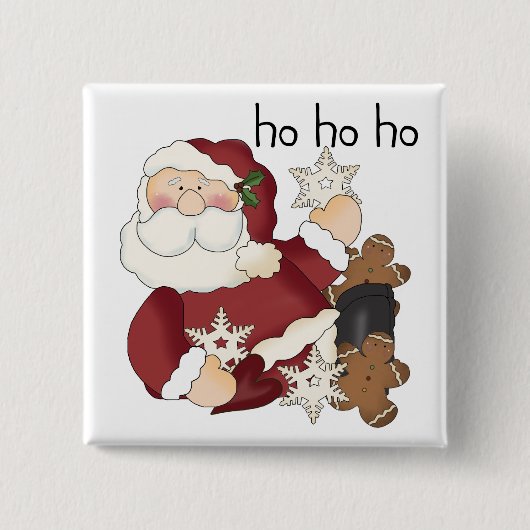 Ho Ho Ho Santa T-shirts en cadeaus Vierkante Button 5,1 Cm (Voorkant)