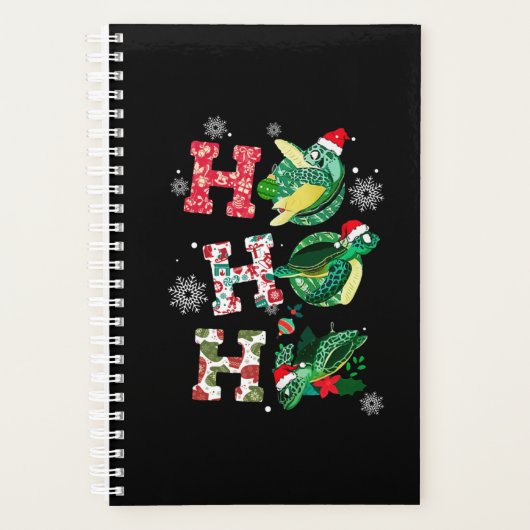 Ho Ho Ho Santa Turtles Kerst Ornamenten Decor Planner (Voorkant)