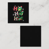 Ho Ho Ho Santa Turtles kerstversiers Decor Vierkante Visitekaartje (Voorkant / Achterkant)