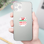 Ho Ho Ho- Santa -Vrolijk kerstfeest (3) Design Sticker (Telefoon)