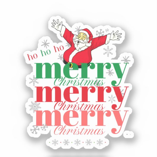 Ho Ho Ho- Santa -Vrolijk kerstfeest (3) Design Sticker (Voorkant)