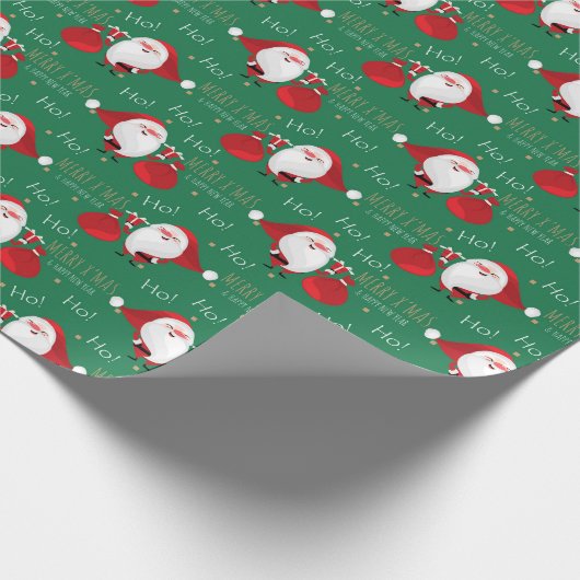 Ho Ho Ho Santa Wrapping Paper Cadeaupapier (Hoek)