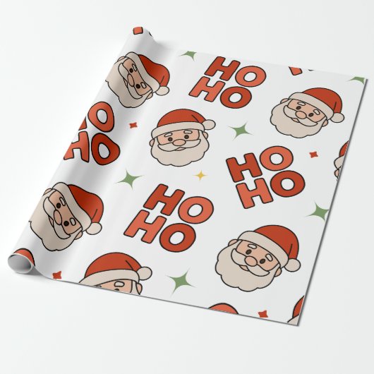 Ho Ho Ho Santa Wrapping Paper – Fun & Festive Cadeaupapier (Uitgerold)