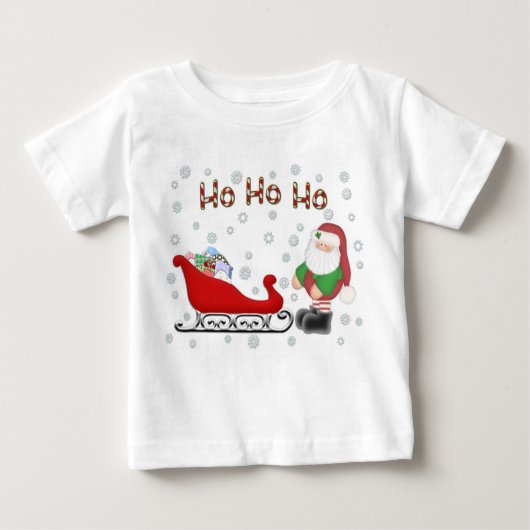 Ho Ho Ho Santas Sleigh Toddlers White T-Shirt (Voorkant)