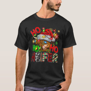 Ho Ho Ho Schattige Hoogland Koe Kerstmis Santa Hat T-shirt