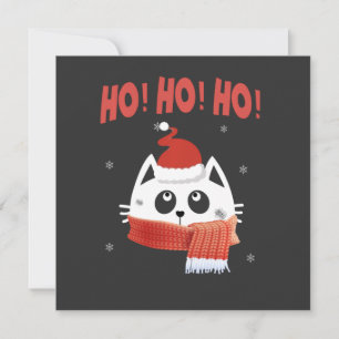 Ho Ho Ho Schattige Kat Kerstman Hoer Mutss Ho in B Kaart