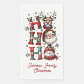 Ho Ho Ho Schattige Kerstpapier servet (Voorkant)