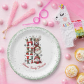 Ho Ho Ho Schattige Kerstpapier servet Papieren Bordje (Feest)