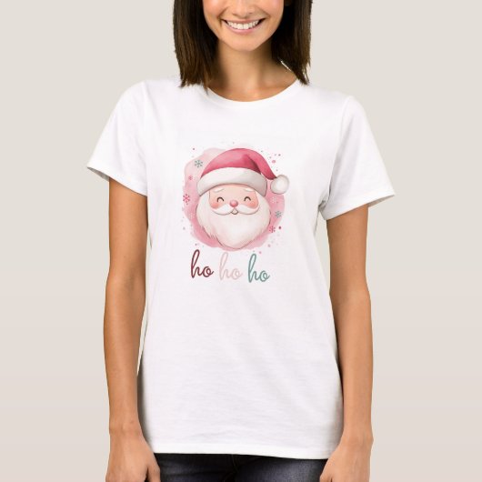 Ho Ho Ho Schattige Santa Shirt (Voorkant)