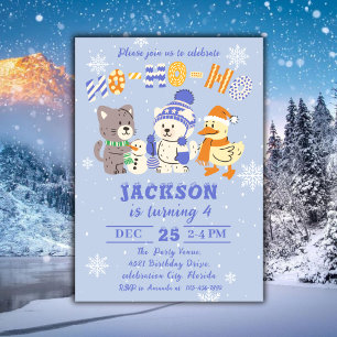 Ho Ho Ho Schattige Winterdieren Kerst Verjaardag Kaart